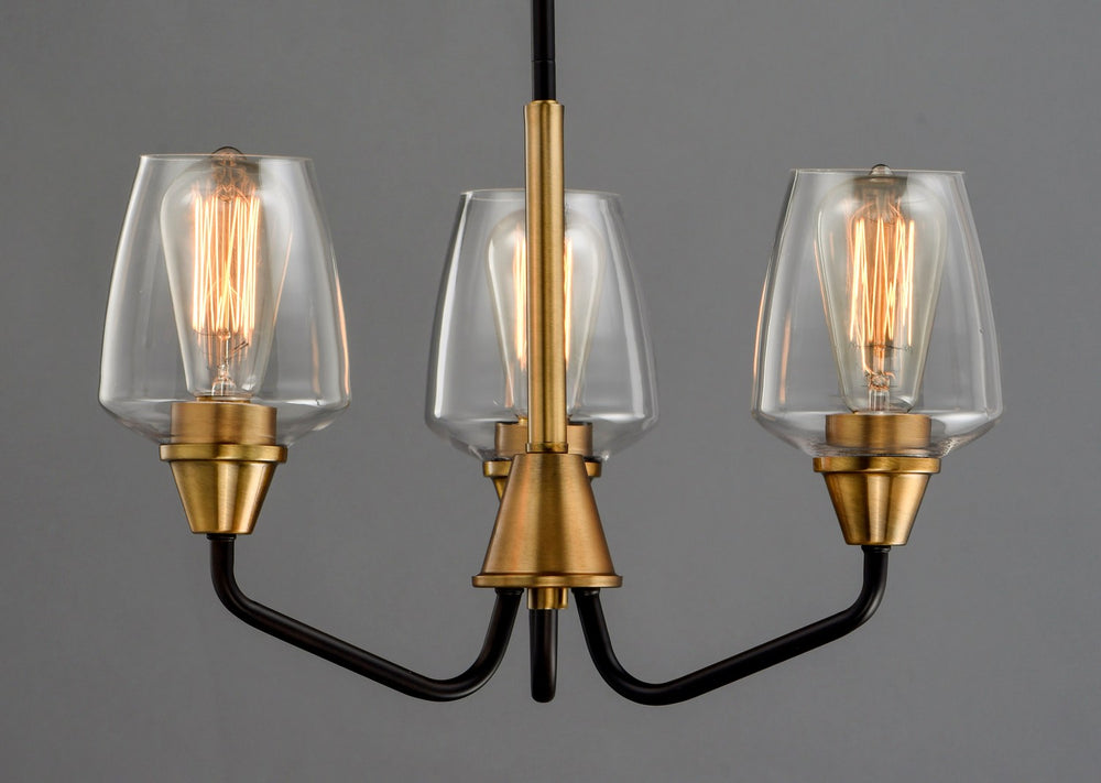 Maxim - 26124CLBZAB - Three Light Chandelier - Goblet - Bronze / Antique Brass