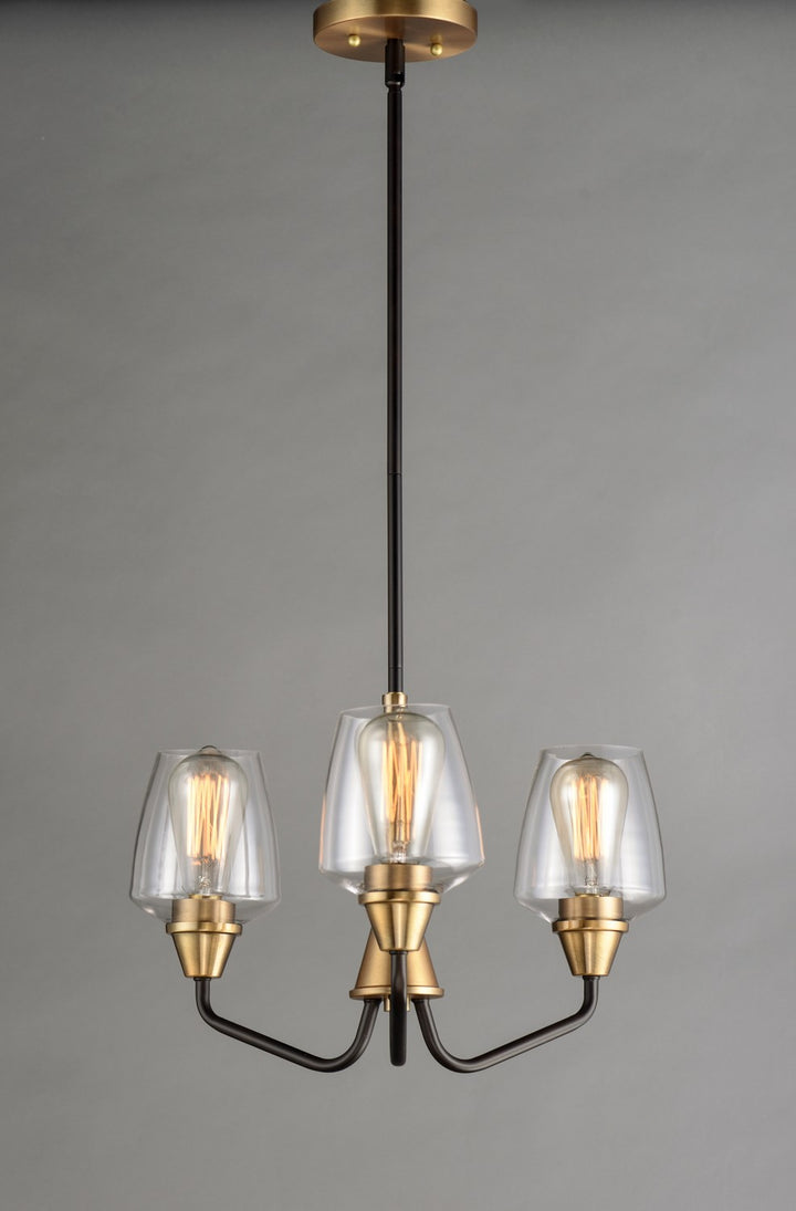 Maxim - 26124CLBZAB - Three Light Chandelier - Goblet - Bronze / Antique Brass