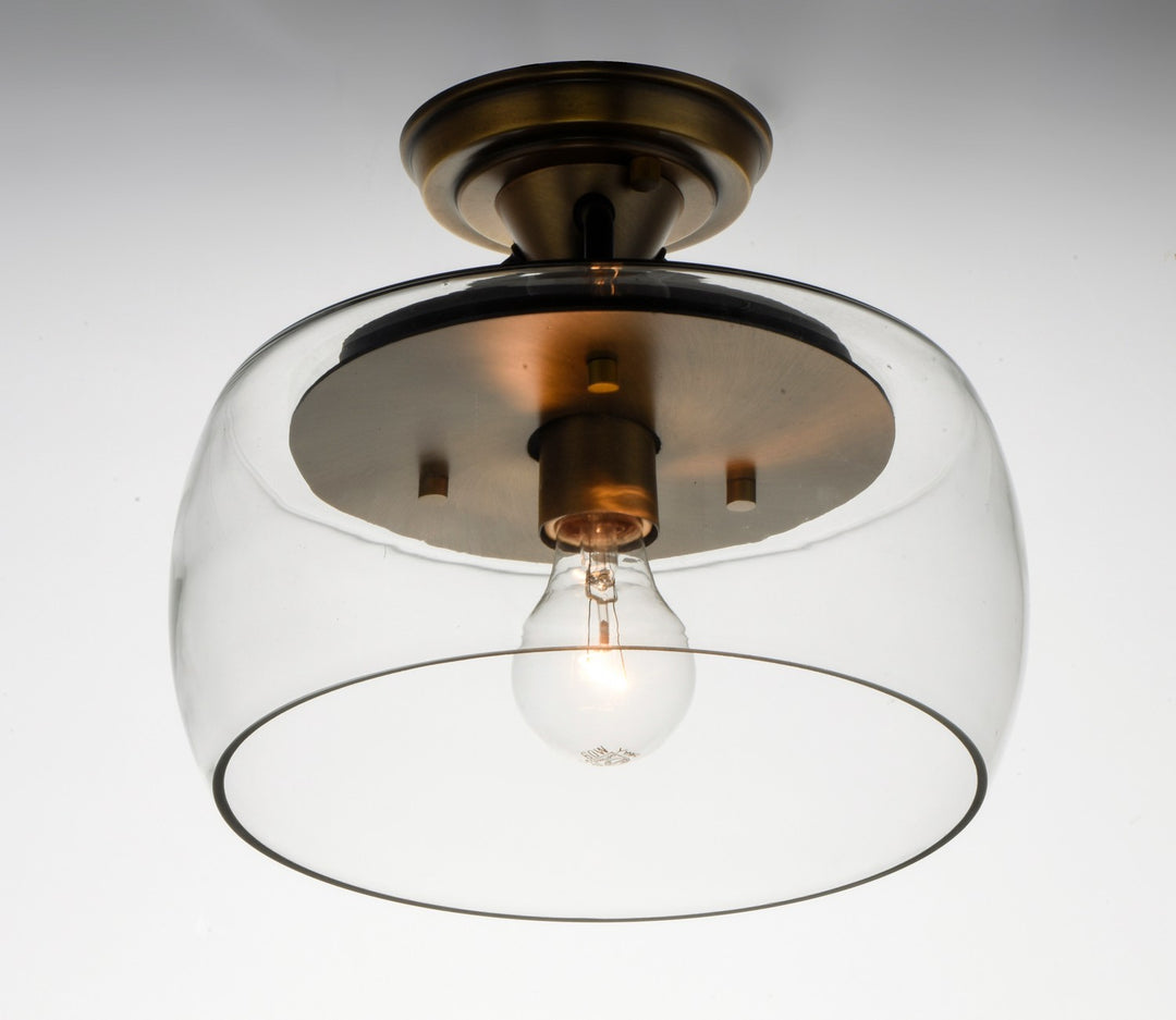 Maxim - 26129CLBZAB - One Light Semi-Flush Mount - Goblet - Bronze / Antique Brass