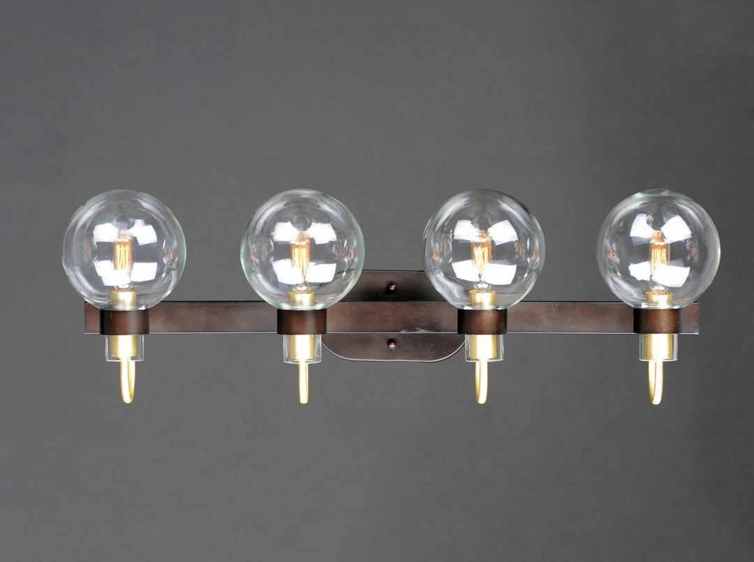 Maxim - 30514CLBZSBR - Four Light Bath Vanity - Bauhaus - Bronze / Satin Brass