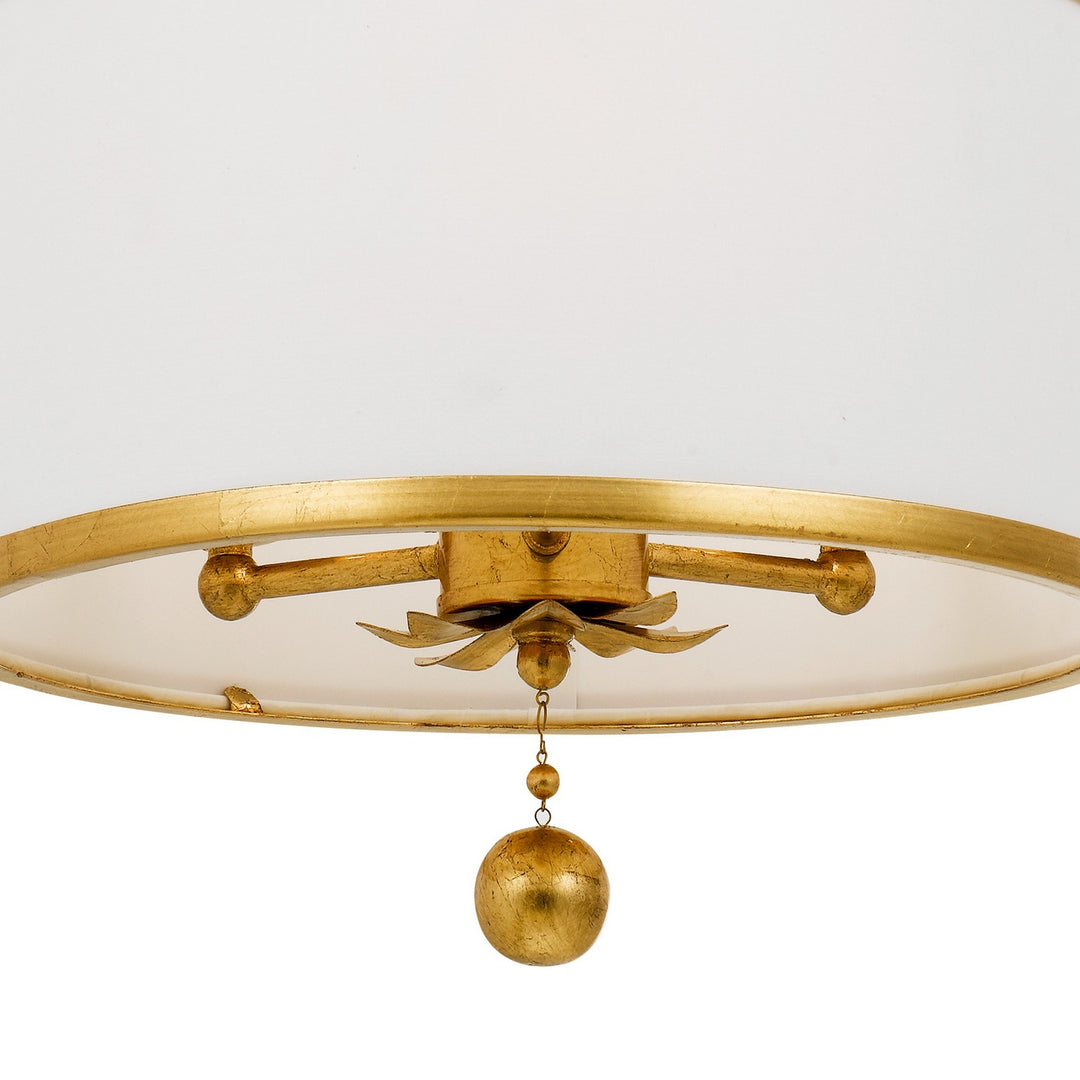 Crystorama - 513-GA - Three Light Chandelier - Broche - Antique Gold