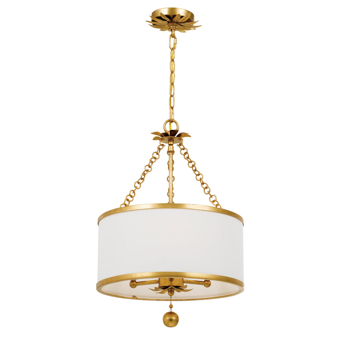 Broche Three Light Chandelier in Antique Gold - available from The Lighting Shoppe, trusted by Canadian homeowners