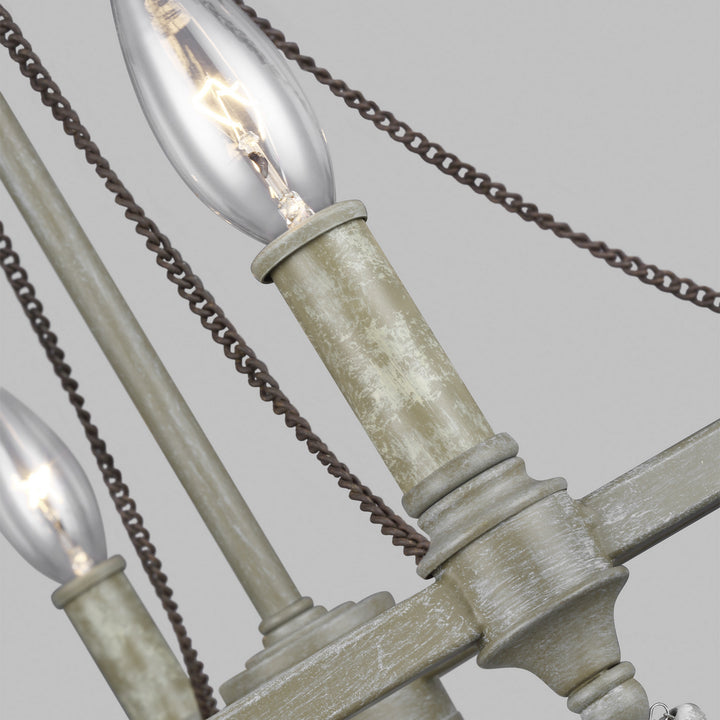 Visual Comfort Studio Canada - F3331/4FWO/DWW - Four Light Chandelier - Beverly - French Washed Oak / Distressed White Wood