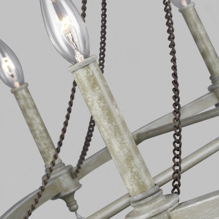 Visual Comfort Studio Canada - F3332/8FWO/DWW - Eight Light Chandelier - Beverly - French Washed Oak / Distressed White Wood
