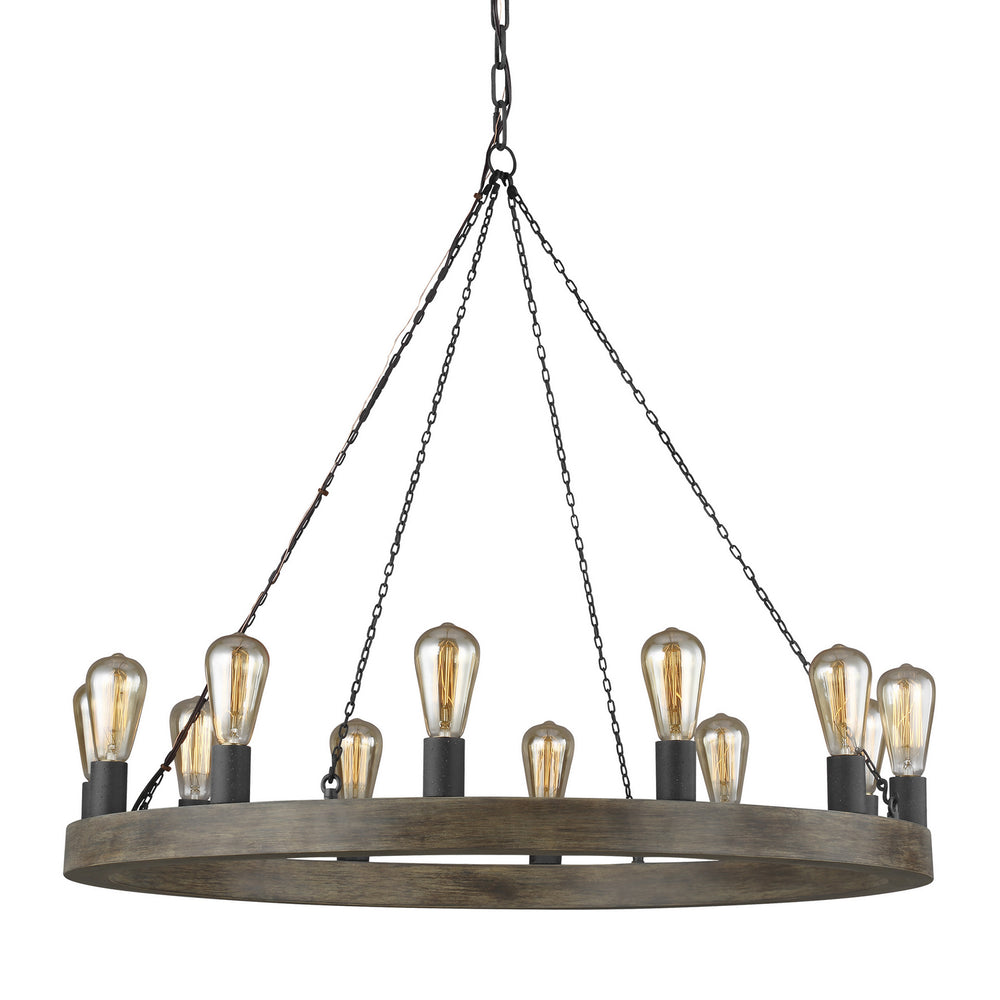 Visual Comfort Studio Canada - F3932/12WOW/AF - 12 Light Chandelier - Avenir - Weathered Oak Wood / Antique Forged Iron