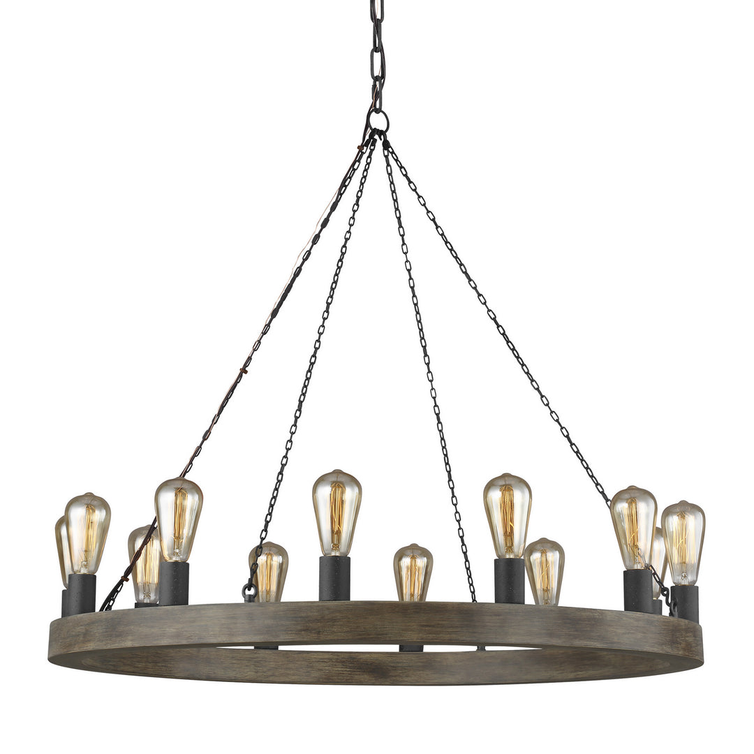 Visual Comfort Studio Canada - F3932/12WOW/AF - 12 Light Chandelier - Avenir - Weathered Oak Wood / Antique Forged Iron
