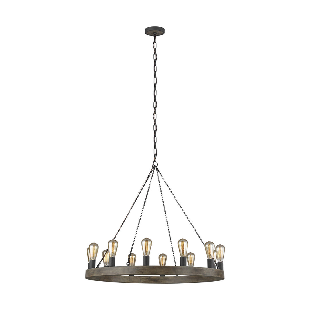 Visual Comfort Studio Canada - F3932/12WOW/AF - 12 Light Chandelier - Avenir - Weathered Oak Wood / Antique Forged Iron