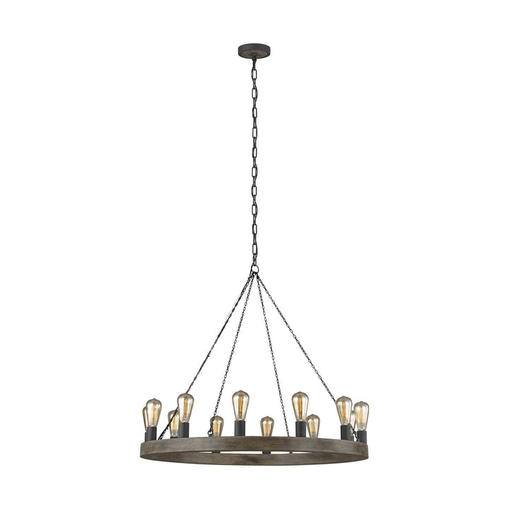 Visual Comfort Studio Canada - F3932/12WOW/AF - 12 Light Chandelier - Avenir - Weathered Oak Wood / Antique Forged Iron