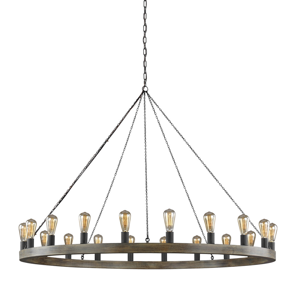 Visual Comfort Studio Canada - F3933/20WOW/AF - 20 Light Chandelier - Avenir - Weathered Oak Wood / Antique Forged Iron