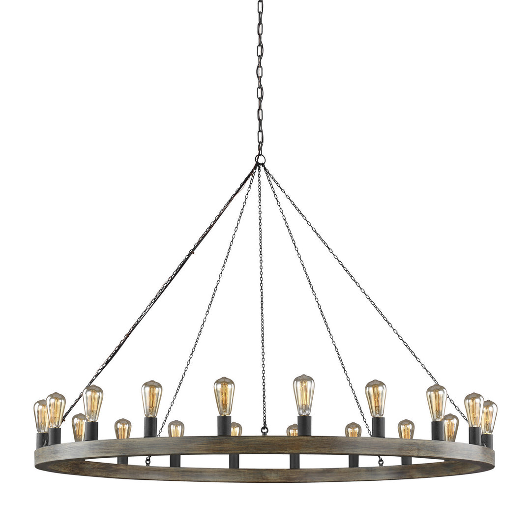Visual Comfort Studio Canada - F3933/20WOW/AF - 20 Light Chandelier - Avenir - Weathered Oak Wood / Antique Forged Iron