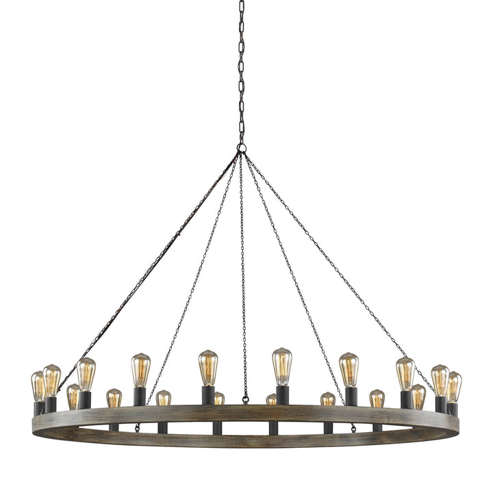 Visual Comfort Studio Canada - F3933/20WOW/AF - 20 Light Chandelier - Avenir - Weathered Oak Wood / Antique Forged Iron