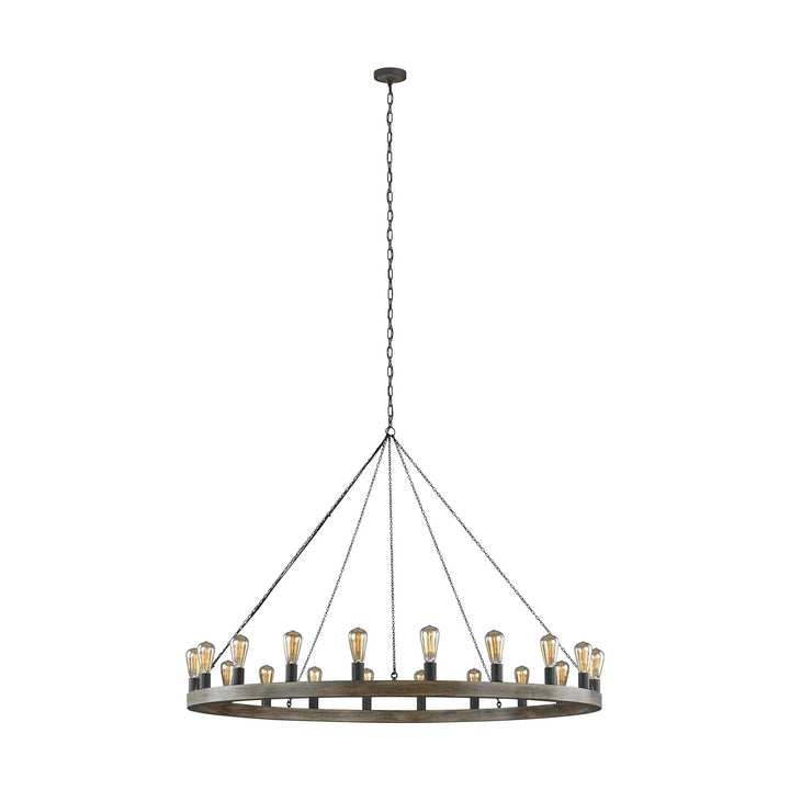 Visual Comfort Studio Canada - F3933/20WOW/AF - 20 Light Chandelier - Avenir - Weathered Oak Wood / Antique Forged Iron