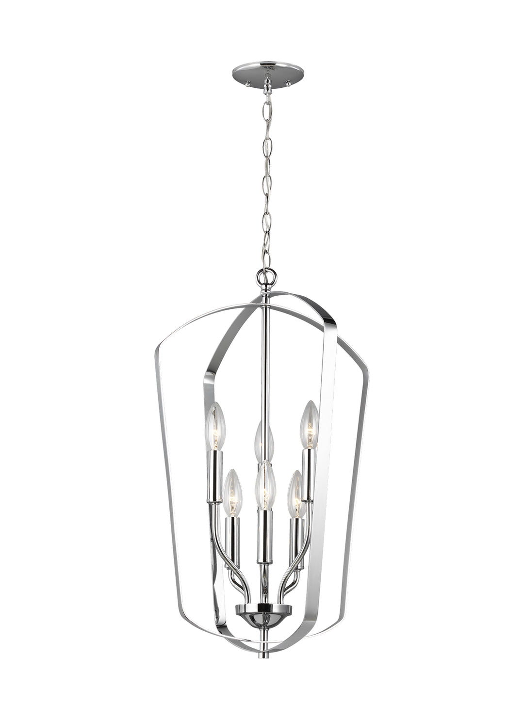 Generation Lighting Canada - 5134906-05 - Six Light Hall / Foyer Pendant - Romee - Chrome