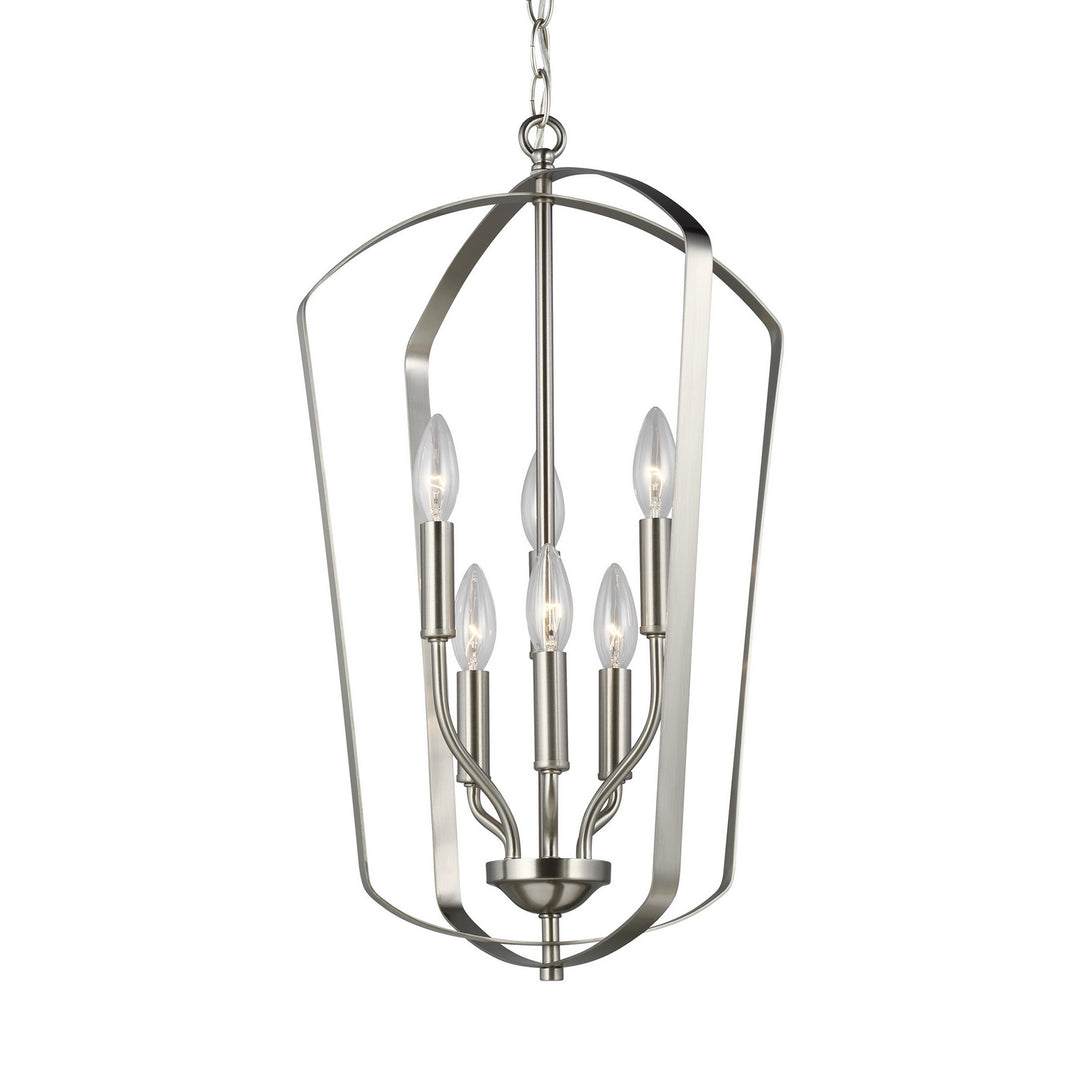 Generation Lighting Canada - 5134906-962 - Six Light Hall / Foyer Pendant - Romee - Brushed Nickel