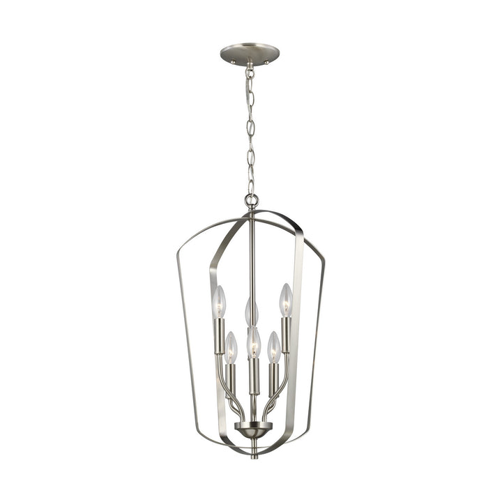 Generation Lighting Canada - 5134906-962 - Six Light Hall / Foyer Pendant - Romee - Brushed Nickel