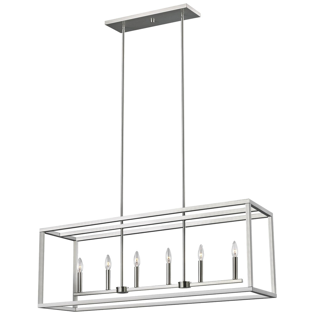 Generation Lighting Canada - 6634506-962 - Six Light Island Pendant - Moffet Street - Brushed Nickel