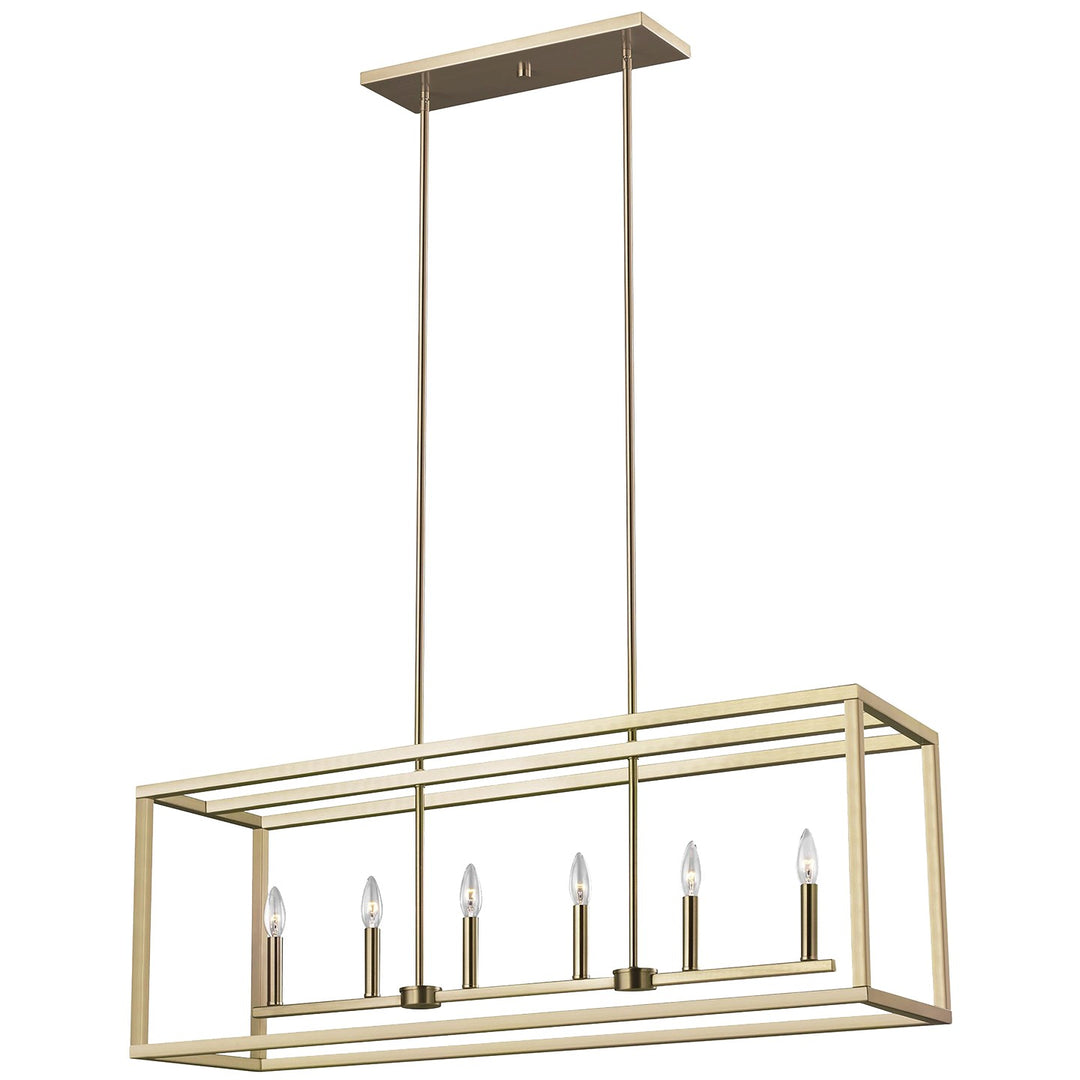 Generation Lighting Canada - 6634506EN-848 - Six Light Island Pendant - Moffet Street - Satin Brass