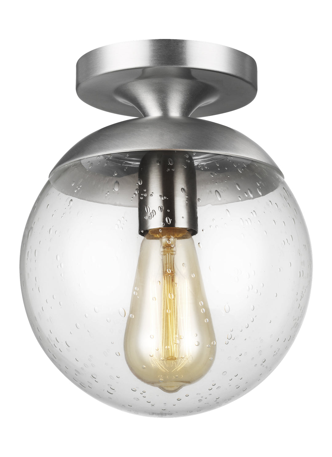 Leo - Hanging Globe One Light Wall / Ceiling Semi-Flush Mount in Satin Aluminum - available from The Lighting Shoppe, trusted by Canadian homeowners