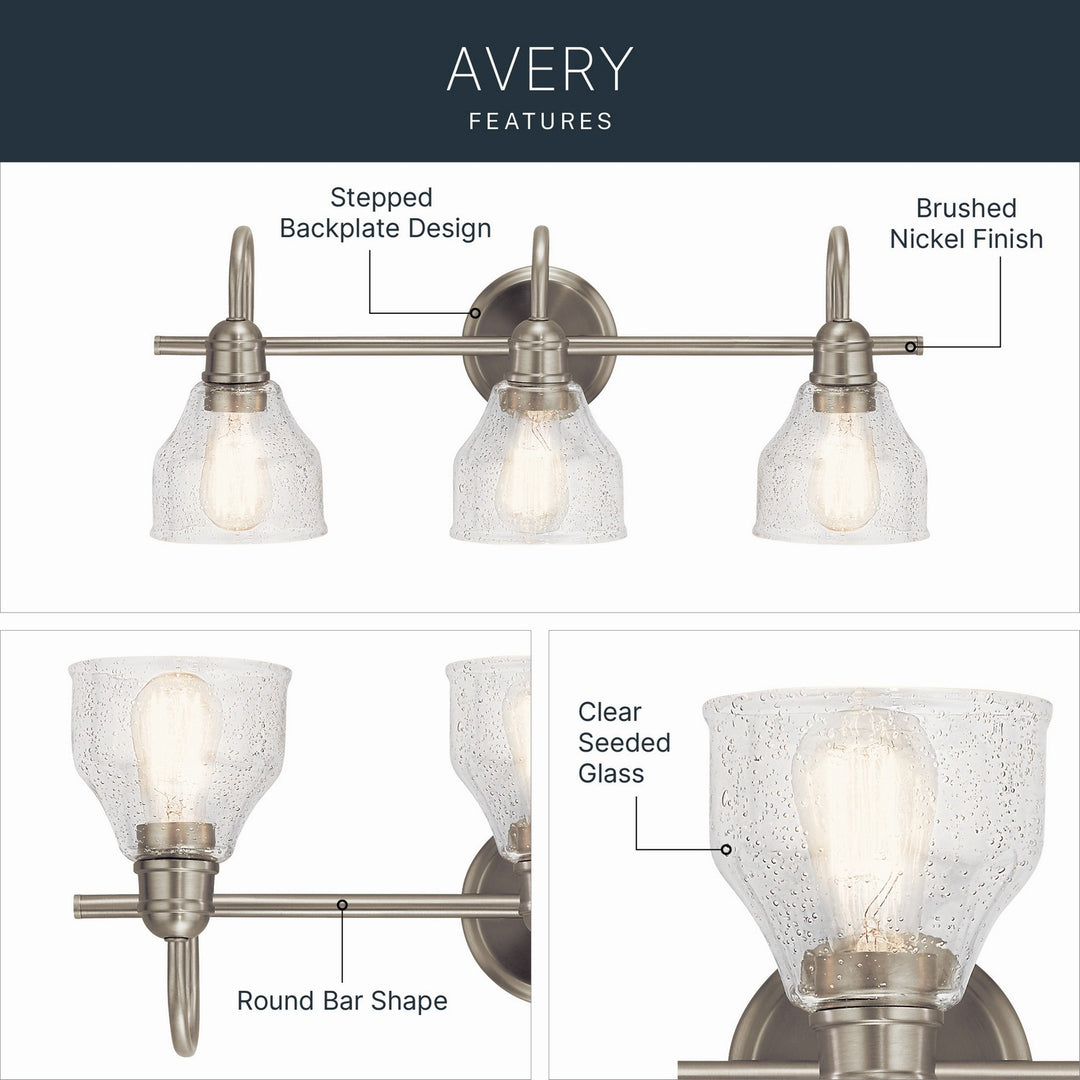 Kichler Canada - 45973NI - Three Light Bath - Avery - Brushed Nickel