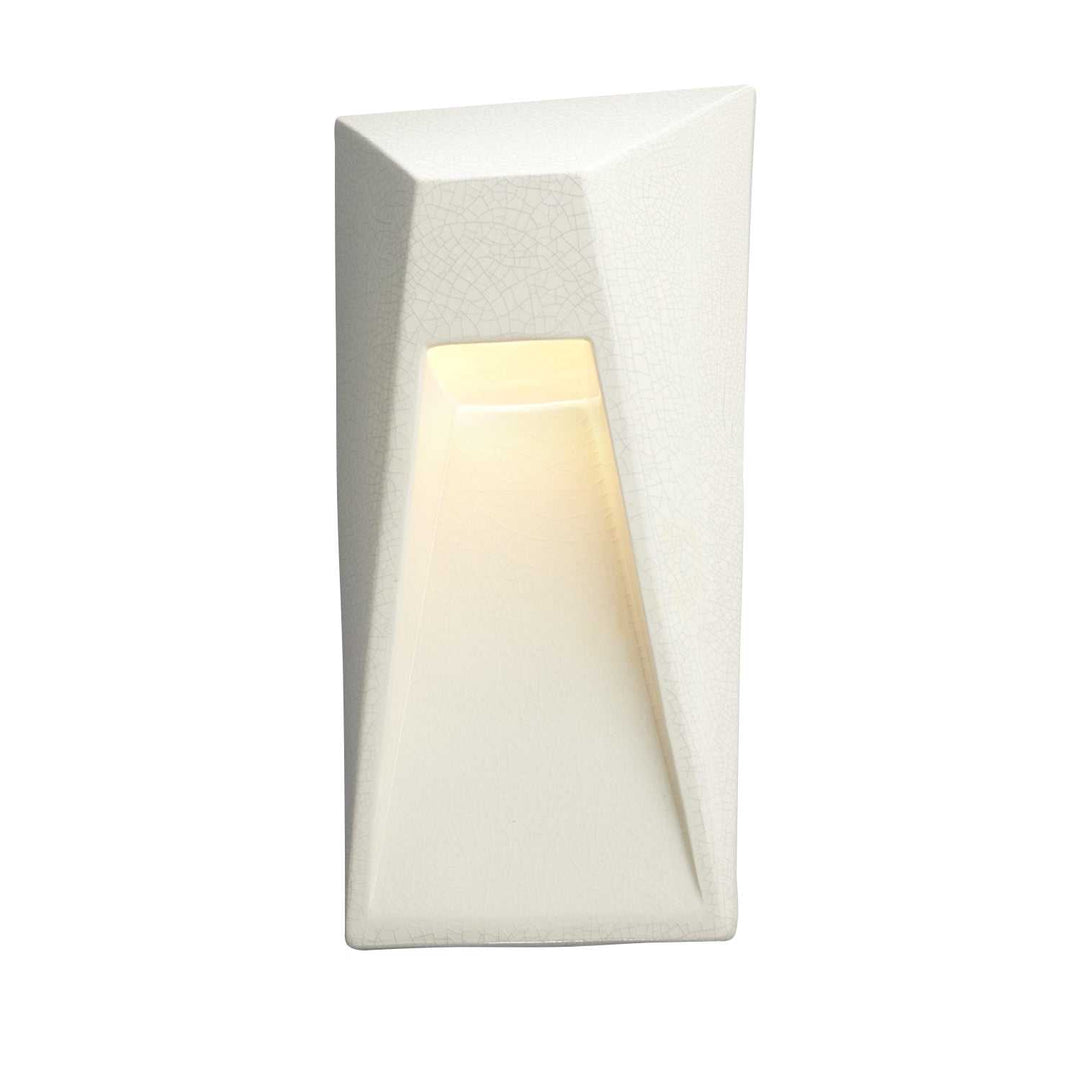 Ambiance LED Wall Sconce in White Crackle w/ Ink w/ White Crackle w/ No Ink Justice Designs