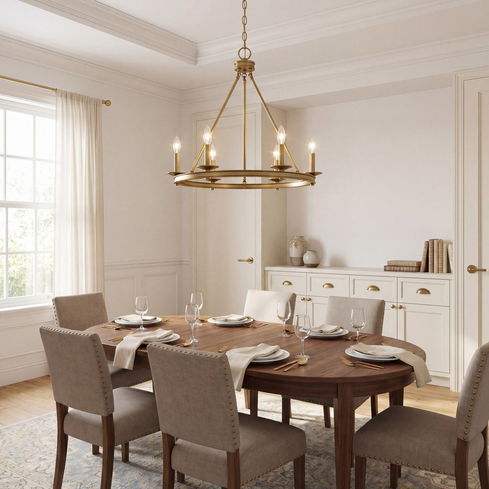 Savoy House - 1-307-6-322 - Six Light Chandelier - Middleton - Warm Brass