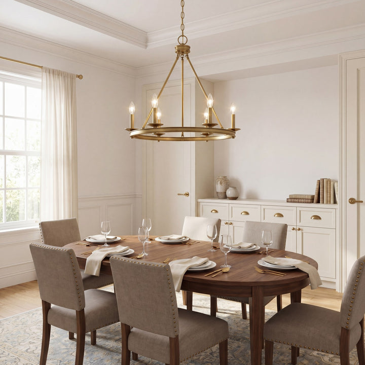 Savoy House - 1-307-6-322 - Six Light Chandelier - Middleton - Warm Brass