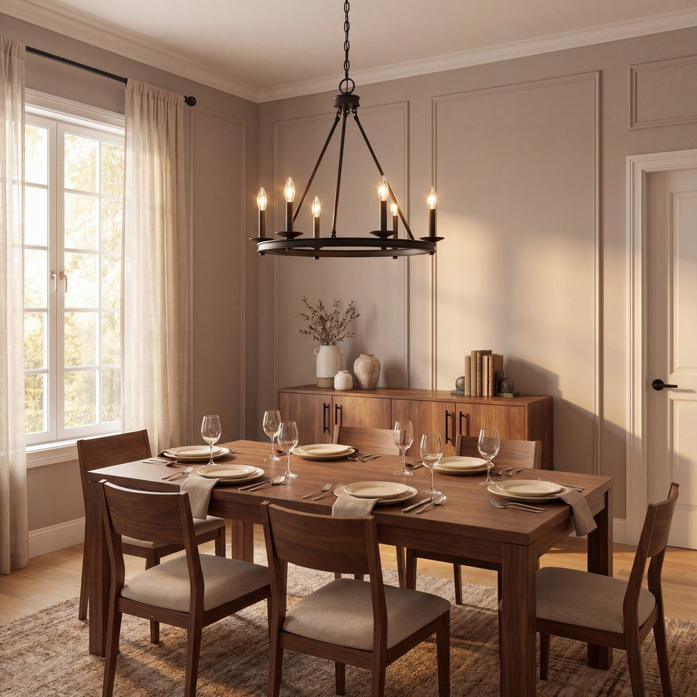 Savoy House - 1-307-6-89 - Six Light Chandelier - Middleton - Matte Black