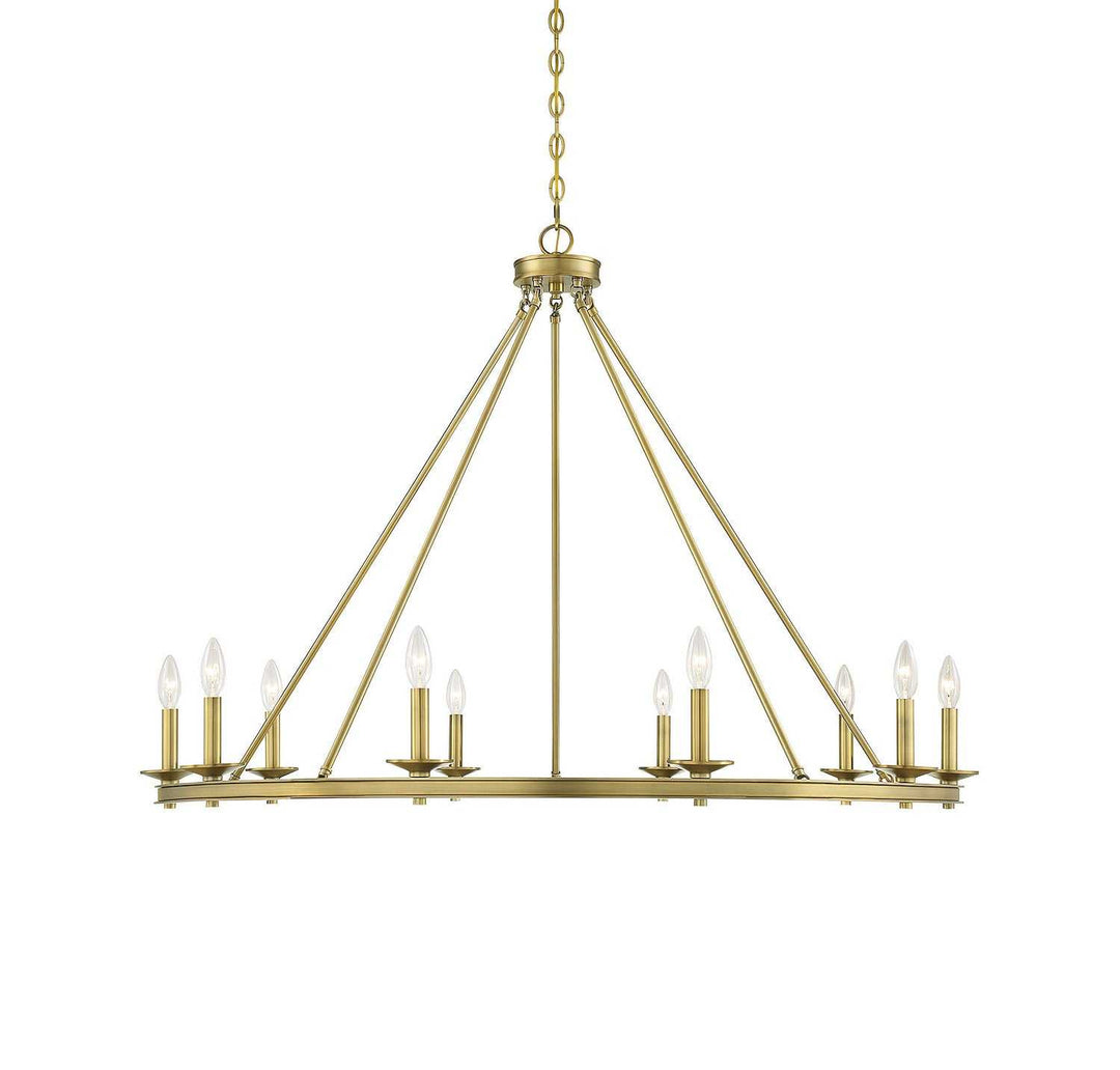 Middleton Ten Light Chandelier in Warm Brass Savoy House