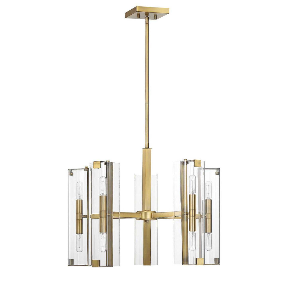 Winfield Ten Light Chandelier in Warm Brass Savoy House