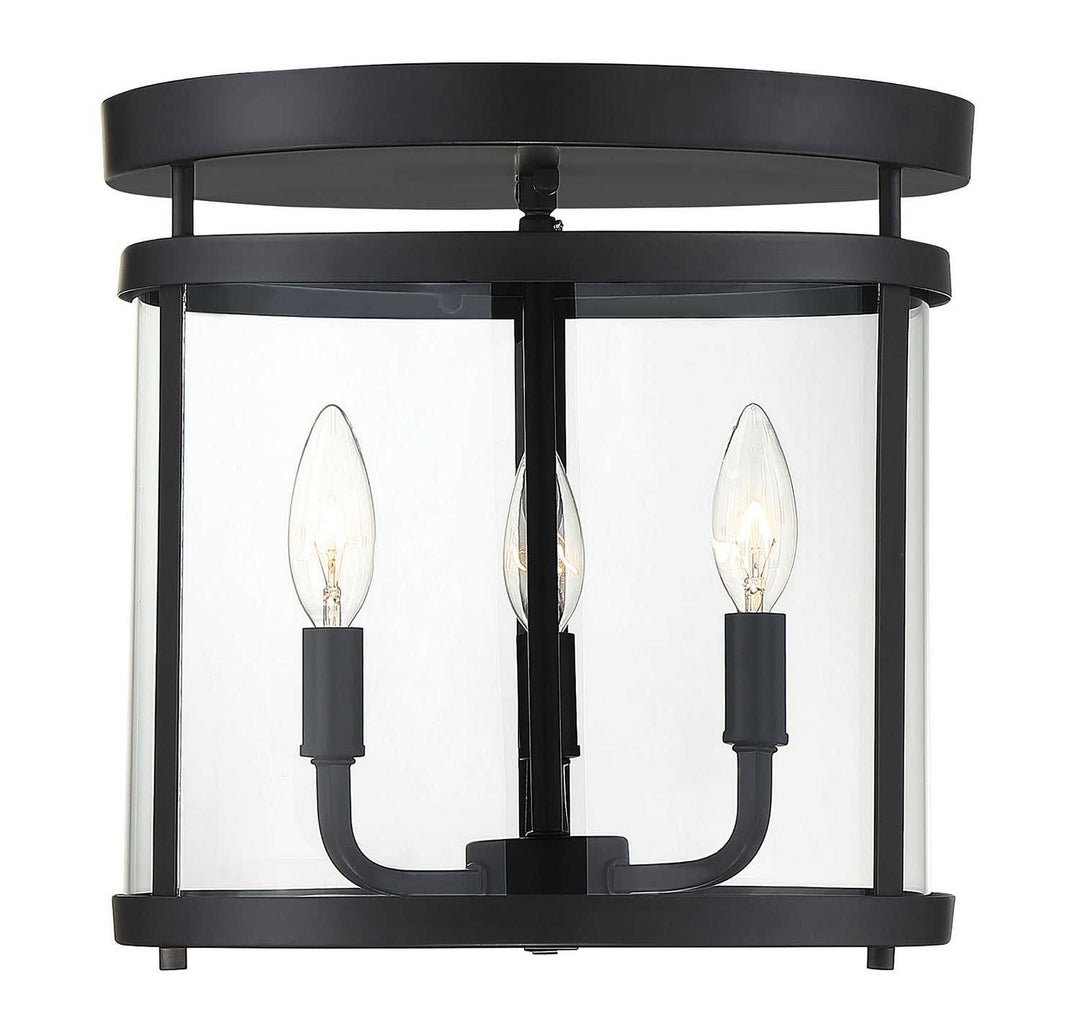 Penrose Three Light Semi-Flush Mount in Black Savoy House
