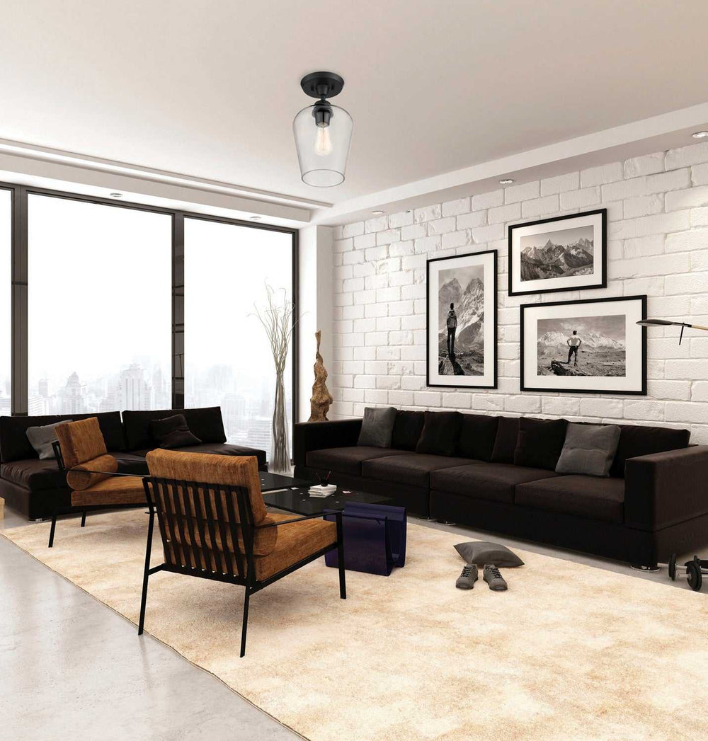 Octave One Light Semi-Flush Mount in Black Savoy House