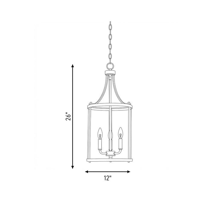 Savoy House - 7-1040-3-BK - Three Light Foyer Pendant - Penrose - Black