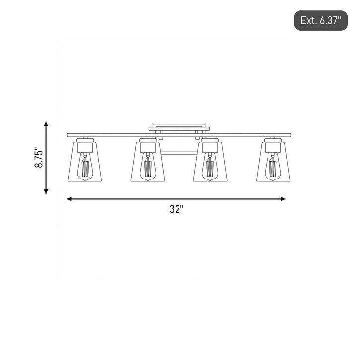Savoy House - 8-1020-4-BK - Four Light Bath Bar - Calhoun - Black