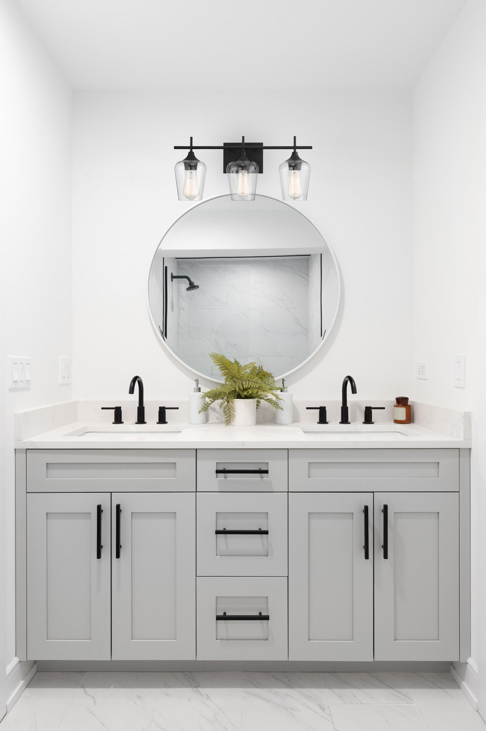 Savoy House - 8-4030-3-BK - Three Light Bath Bar - Octave - Black