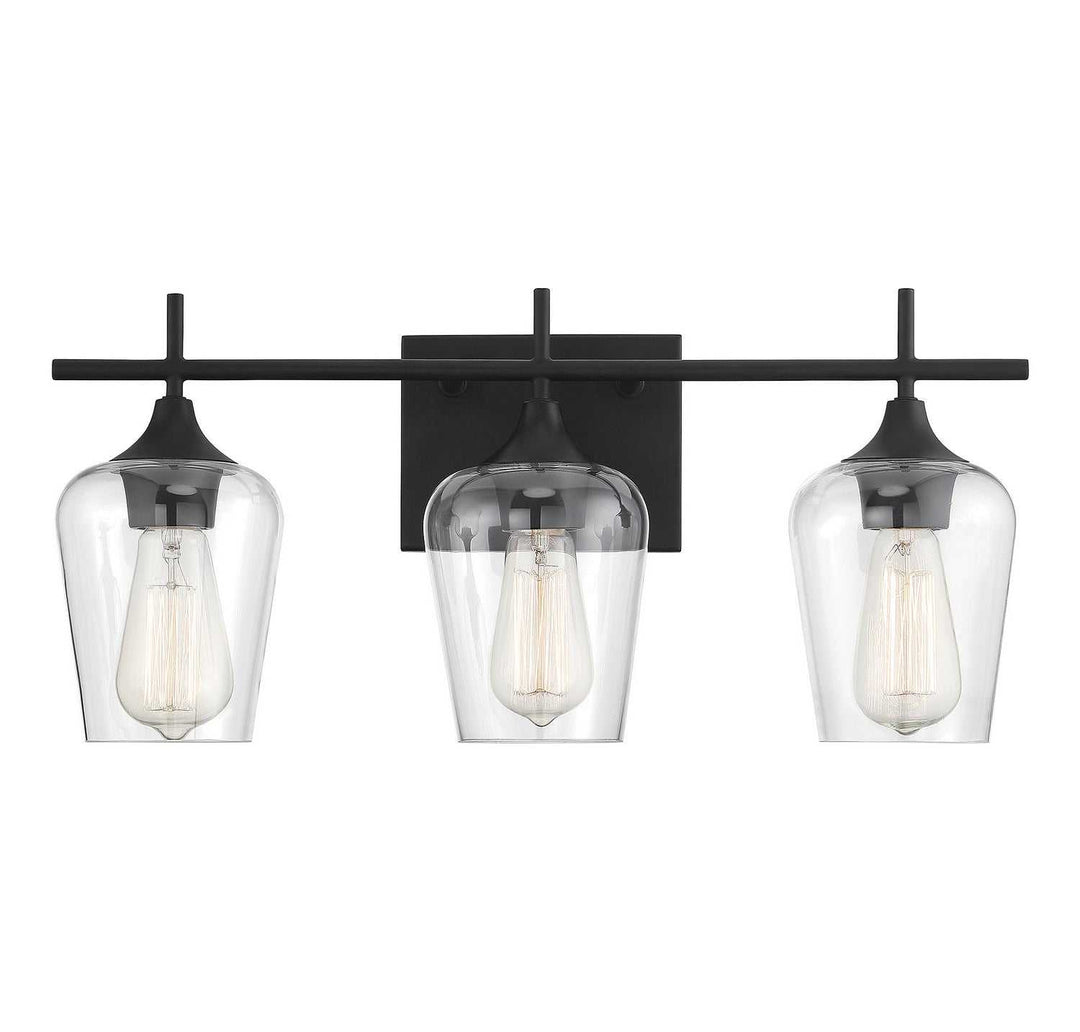 Octave Three Light Bath Bar in Black Savoy House