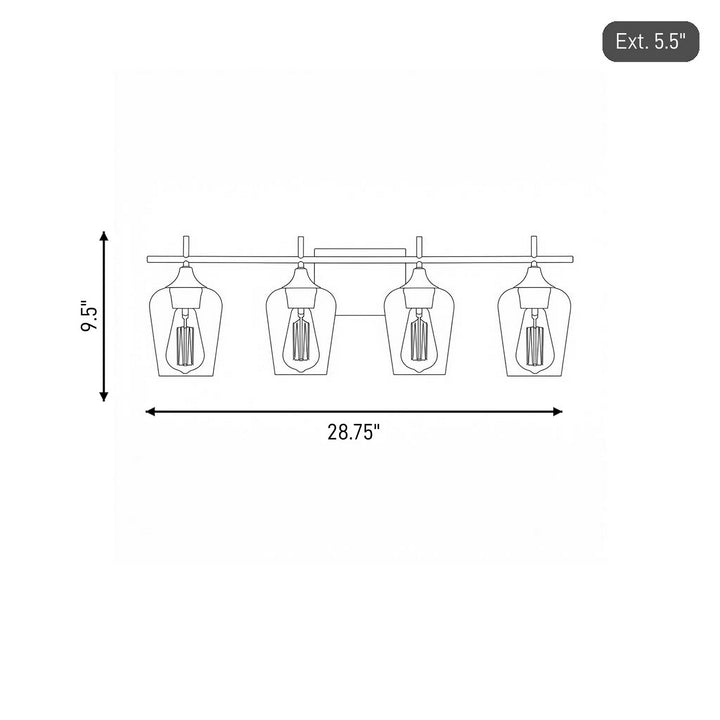 Savoy House - 8-4030-4-BK - Four Light Bath Bar - Octave - Black