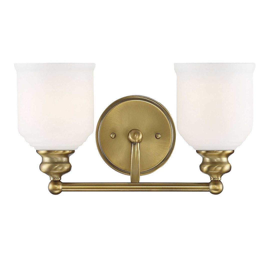 Melrose Two Light Bath Bar in Warm Brass Savoy House