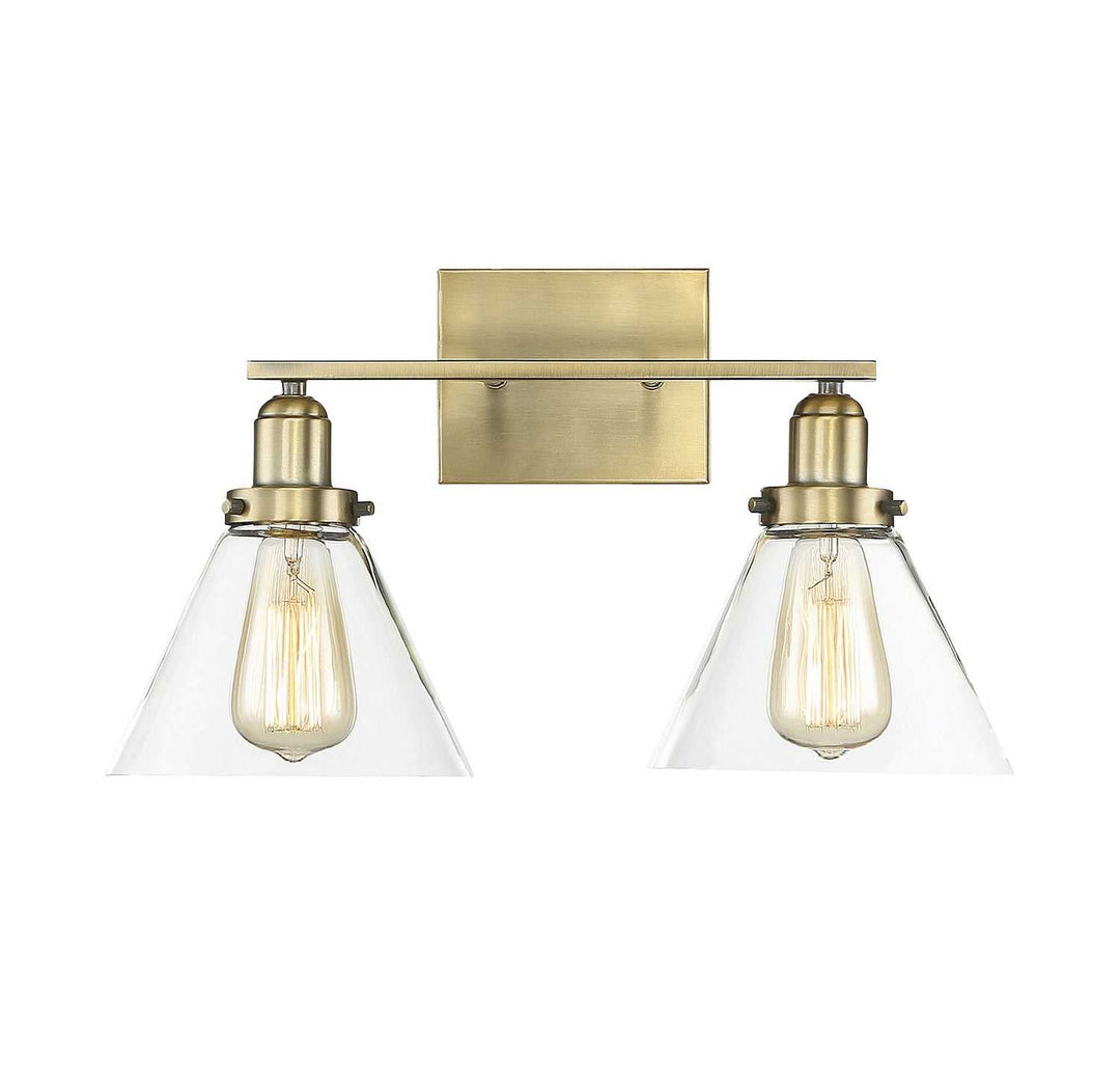 Drake Two Light Bath Bar in Warm Brass Savoy House