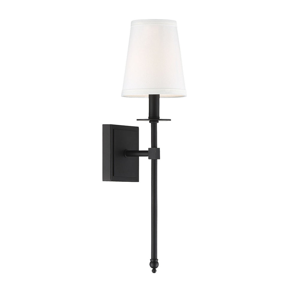 Monroe One Light Wall Sconce in Matte Black Savoy House