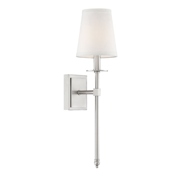 Monroe One Light Wall Sconce in Satin Nickel Savoy House
