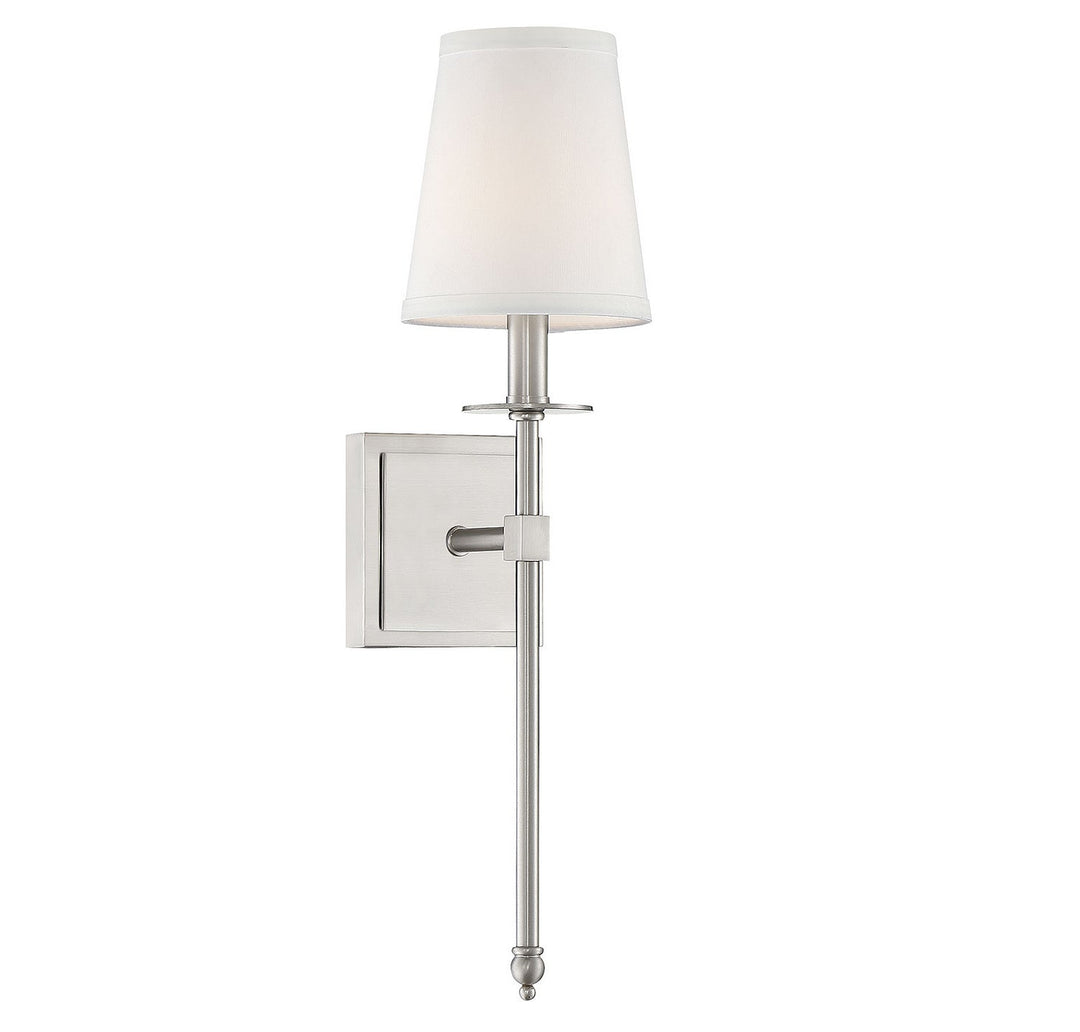Monroe One Light Wall Sconce in Satin Nickel Savoy House