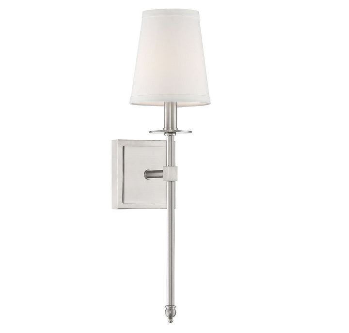Monroe One Light Wall Sconce in Satin Nickel Savoy House