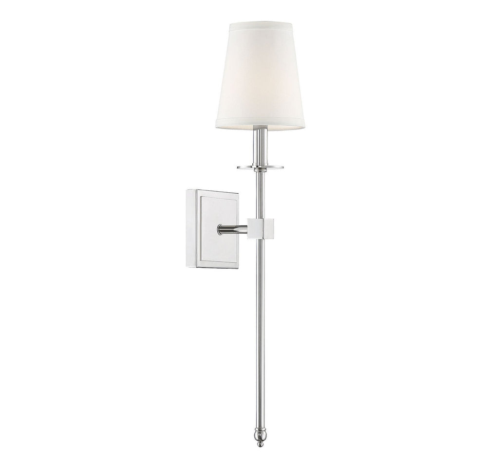 Monroe One Light Wall Sconce in Polished Nickel Savoy House