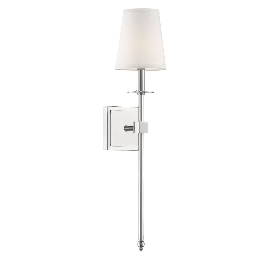 Monroe One Light Wall Sconce in Polished Nickel Savoy House