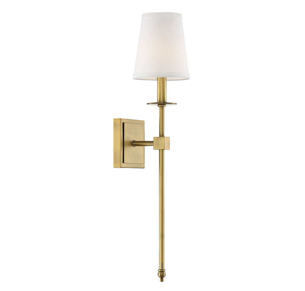 Monroe One Light Wall Sconce in Warm Brass Savoy House