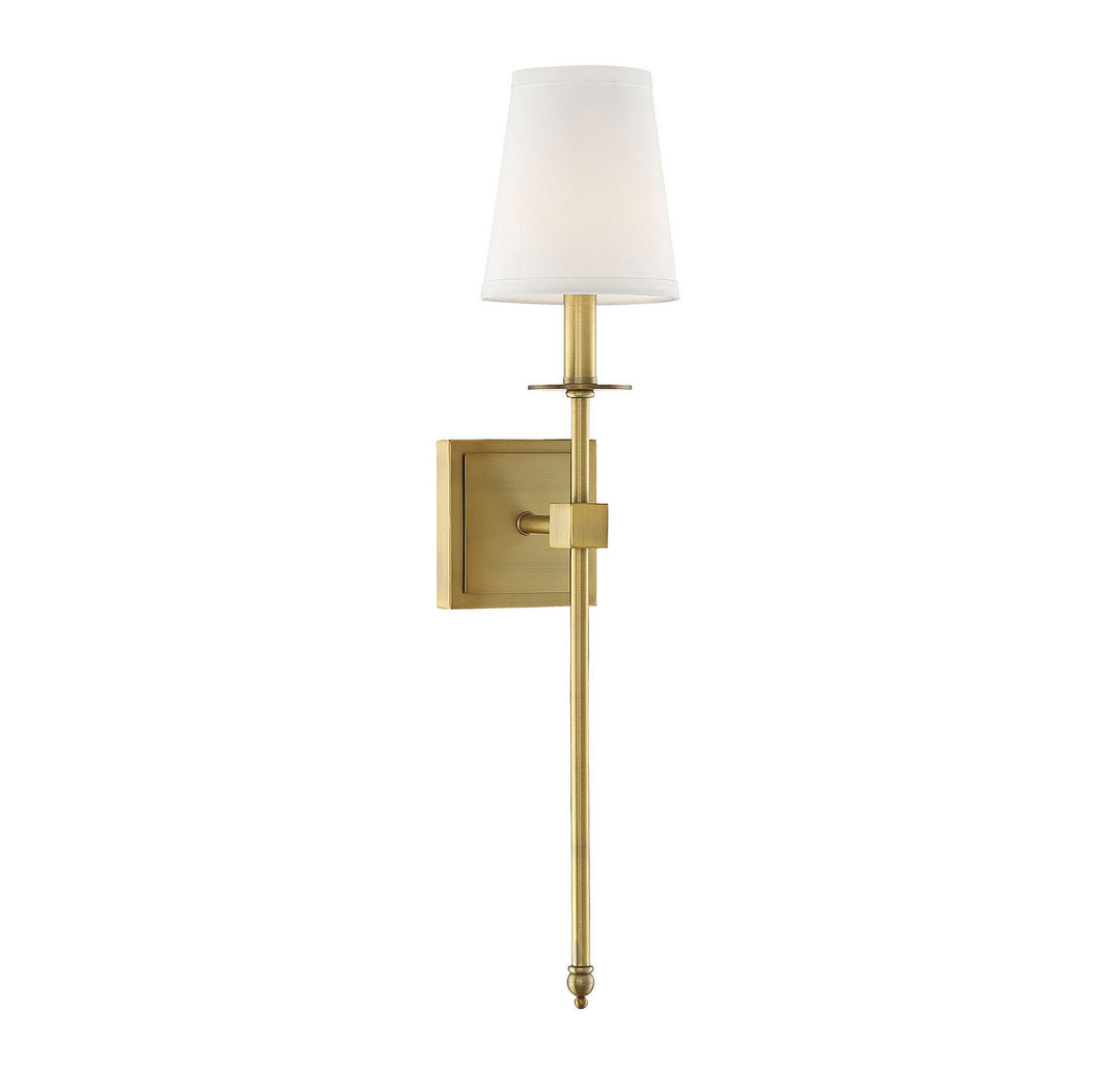 Monroe One Light Wall Sconce in Warm Brass Savoy House