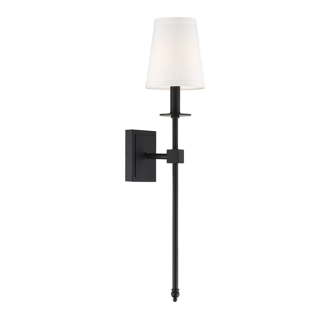 Monroe One Light Wall Sconce in Matte Black Savoy House