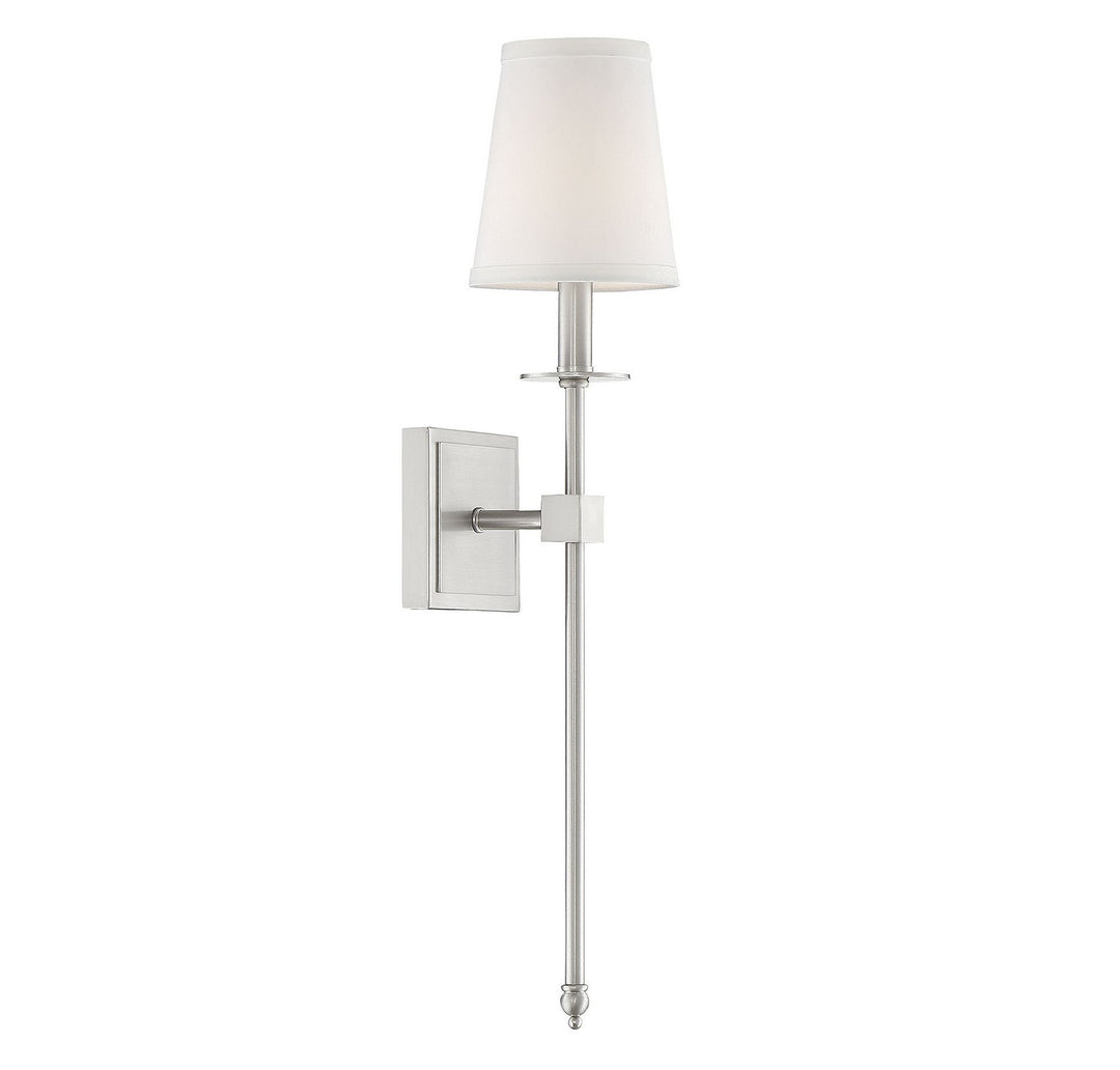 Monroe One Light Wall Sconce in Satin Nickel Savoy House