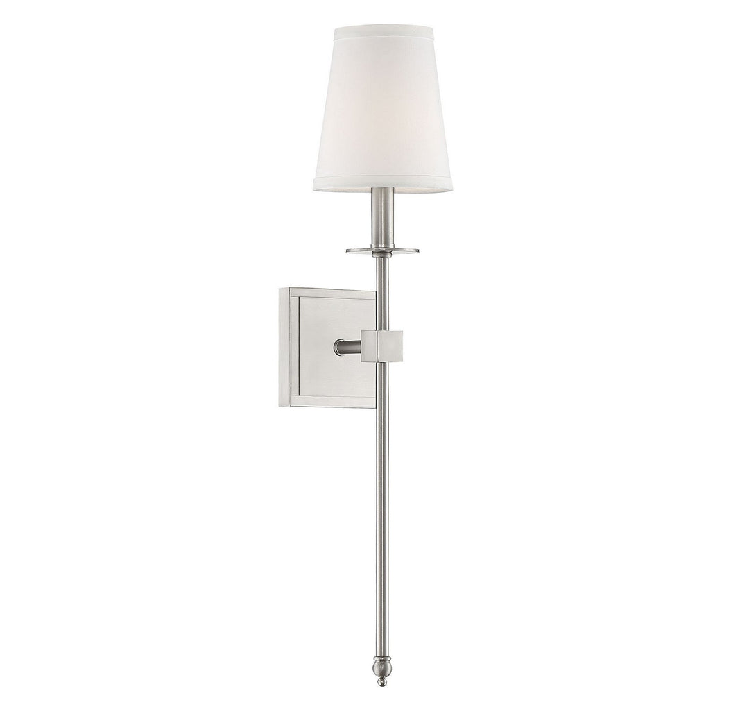 Monroe One Light Wall Sconce in Satin Nickel Savoy House