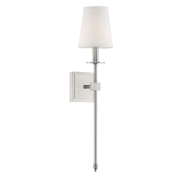 Monroe One Light Wall Sconce in Satin Nickel Savoy House